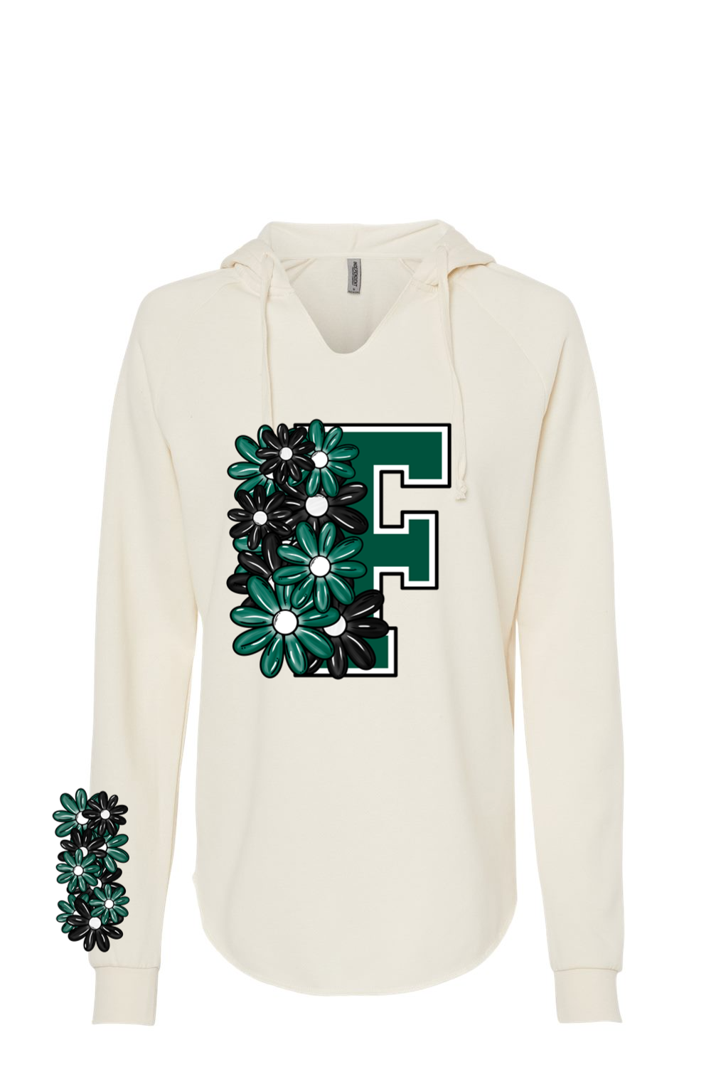 FARMINGDALE FLORAL WITH SLEEVE DESIGN HOODIE