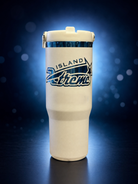 Island Xtreme Cheer blue plated 30 oz flip tumbler